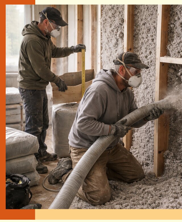 Утепление таунхауса эковатой в Искитиме для максимально теплых стен