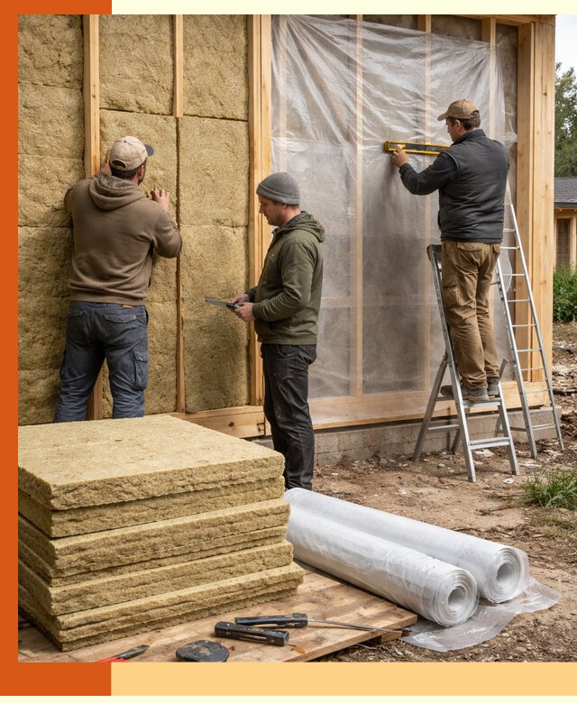 Утепление каркасного дома в Искитиме под ключ с гарантией качества