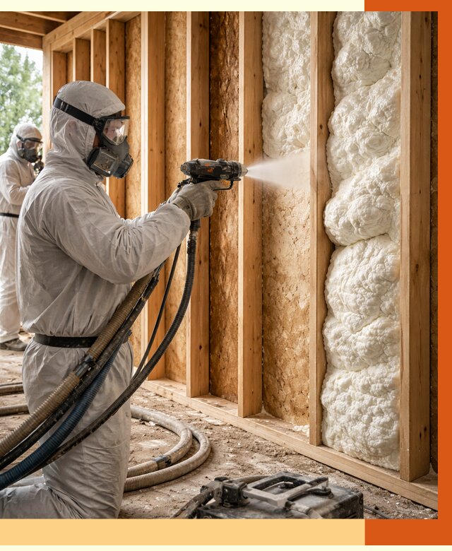 Утепление каркасного дома ППУ в Искитиме от 2854 руб./м2 — работа под ключ | ТепломастерСкм