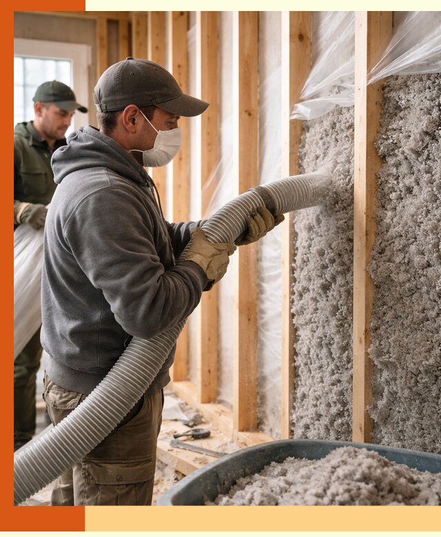 Утепление каркасного дома эковатой в Искитиме — качественно и надолго