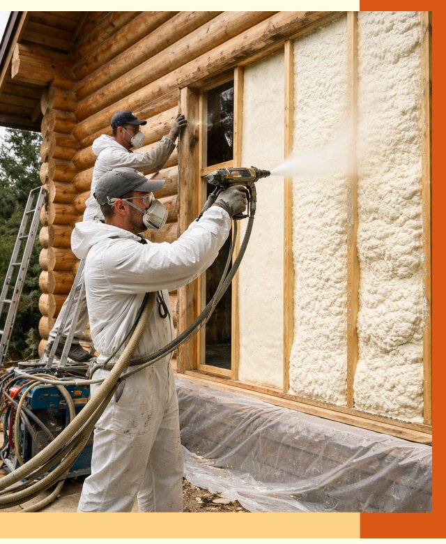 Утепление деревянного дома ППУ в Искитиме от 4281 руб/м2 | ТепломастерСкм — под ключ