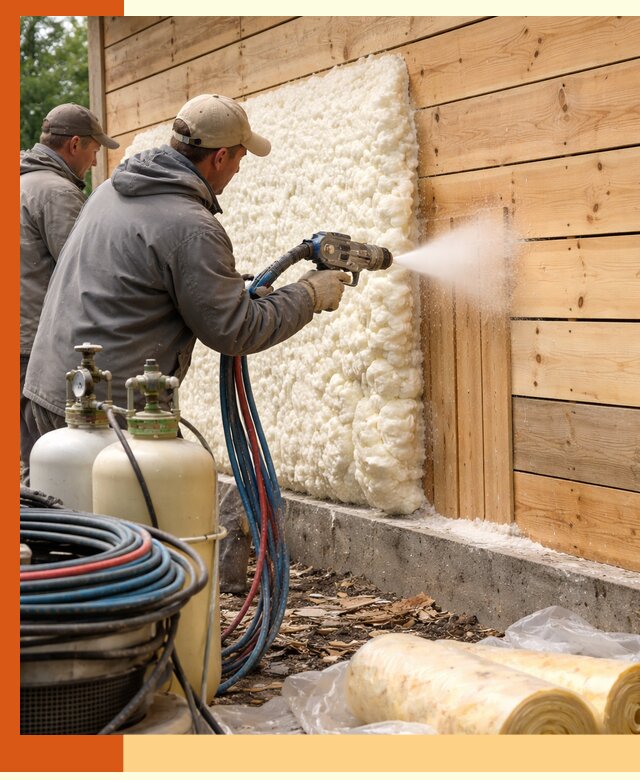 Утепление деревянного дома пенополиуретаном в Искитиме