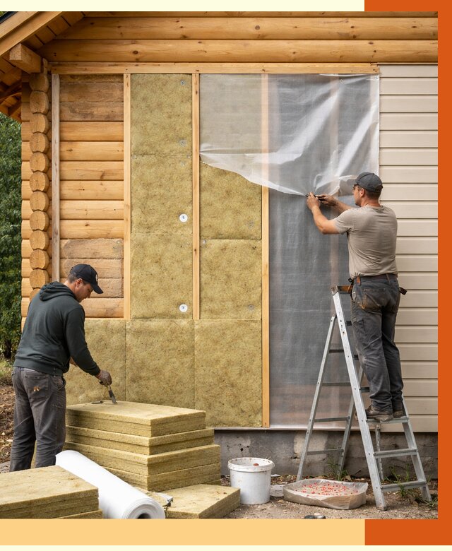 Утепление дома из бруса в Искитиме от 3822 руб./м2 — работы под ключ | ТепломастерСкм