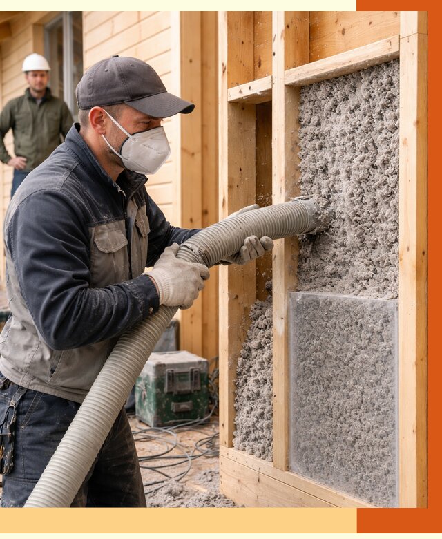 Утепление дома из бруса эковатой в Искитиме от 1886 руб/м2 | ТепломастерСкм