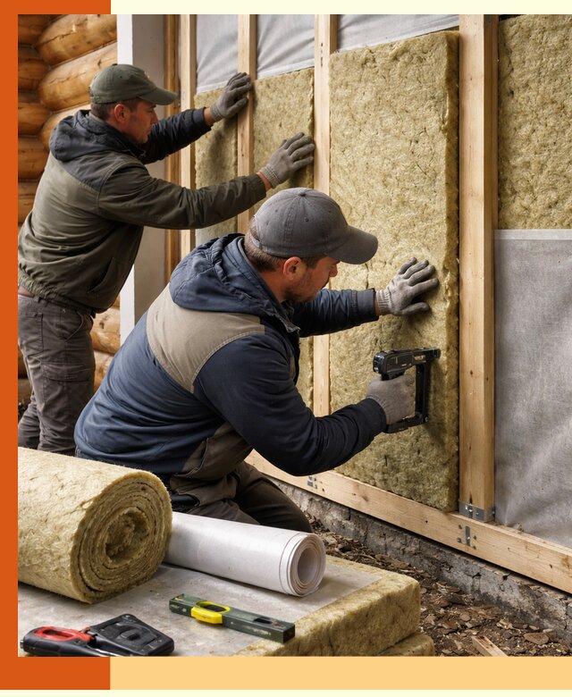 Утепление бревенчатого дома под ключ в Искитиме