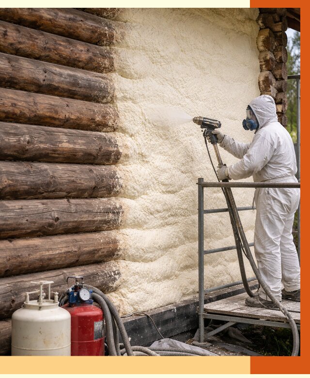 Утепление бревенчатого дома ППУ в Искитиме под ключ от 6370 руб. | ТепломастерСкм