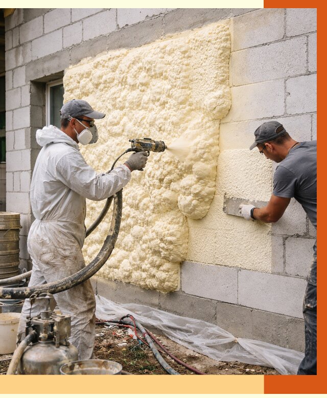 Утепление дома из газобетона ППУ в Искитиме от 4892 руб./м² под ключ | ТепломастерСкм