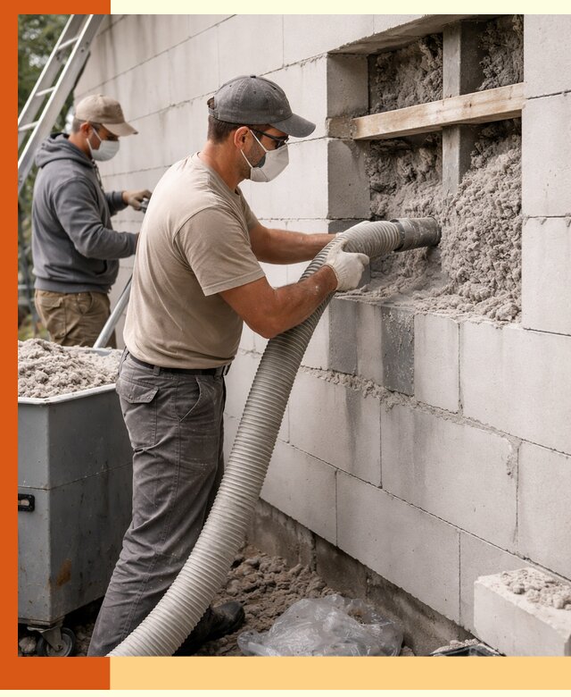 Утепление дома из газобетона эковатой в Искитиме