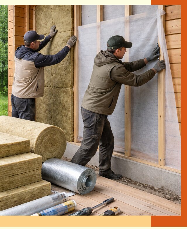 Утепление дома из двойного бруса в Искитиме от 4892 руб./м² — ТепломастерСкм под ключ