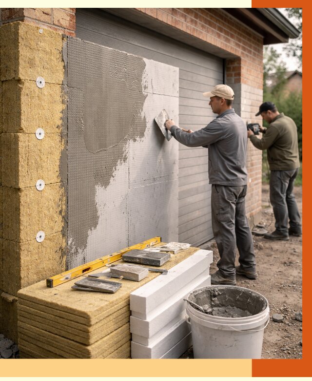 Утепление гаража снаружи в Искитиме от 4281 руб. за м2 — наружное утепление под ключ | ТепломастерСкм