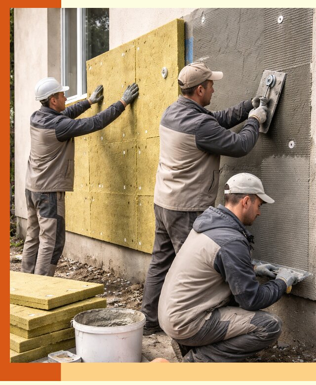 Утепление фасада под штукатурку в Искитиме — энергоэффективная технология