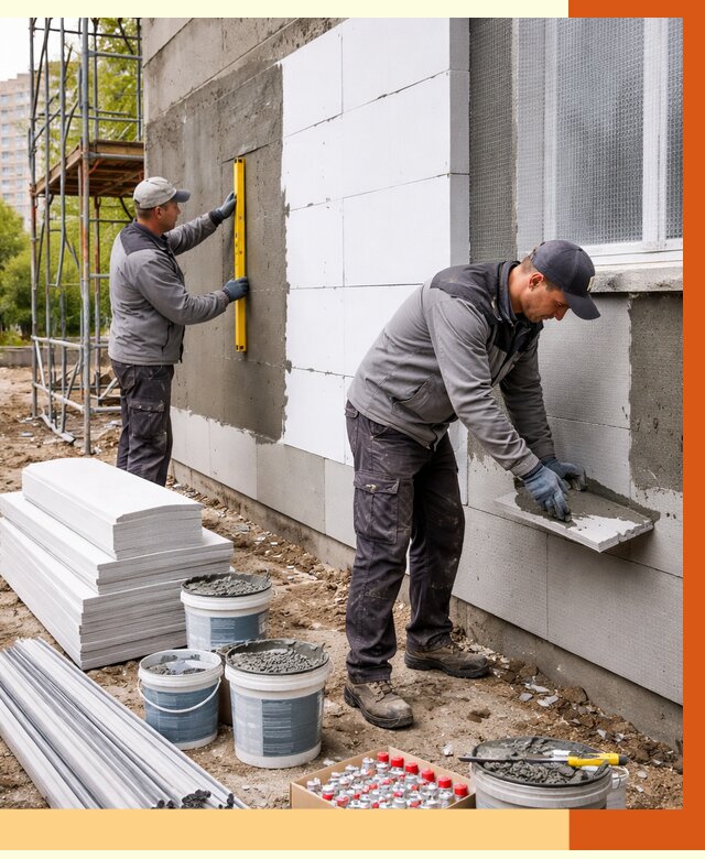 Утепление фасада и стен снаружи в Искитиме от 4281 руб. | ТепломастерСкм