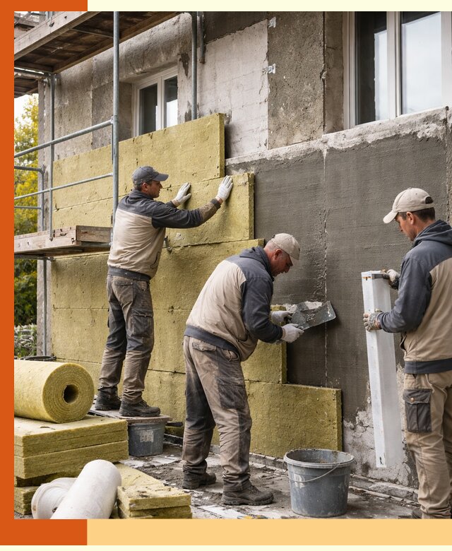 Утепление фасада зданий и домов в Искитиме