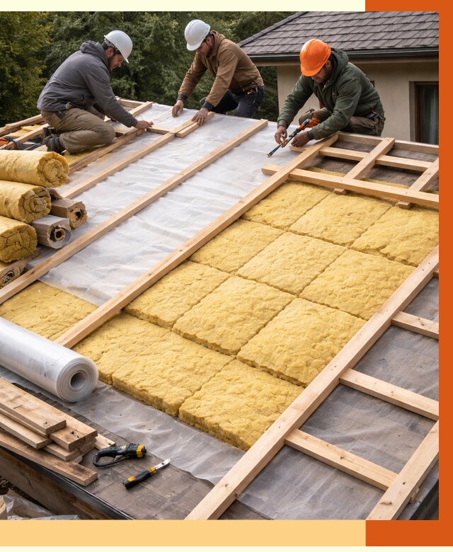 Утепление скатной крыши в Искитиме от 1274 руб./м2 под ключ | ТепломастерСкм