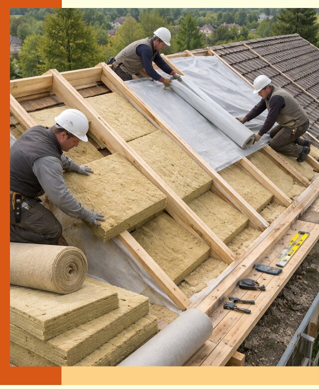 Утепление скатной крыши в Искитиме качественно и надёжно