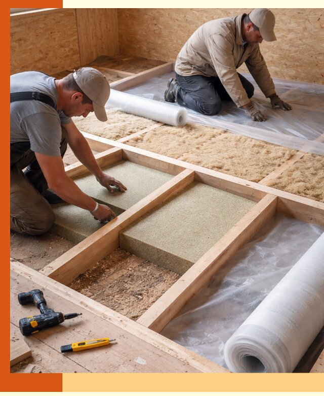 Профессиональное утепление деревянного пола в Искитиме