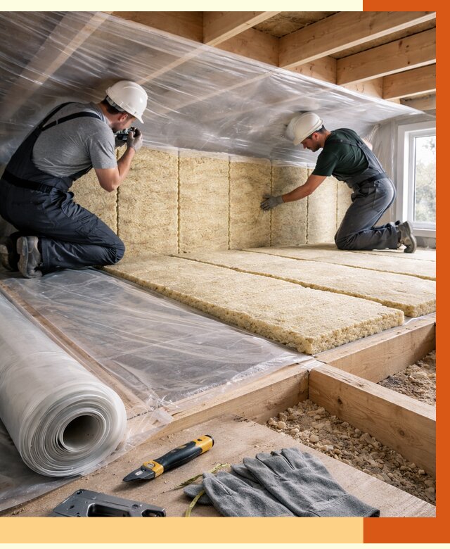 Утепление перекрытий в Искитиме от 2905 руб/м2 — утепление межэтажных и чердачных | ТепломастерСкм