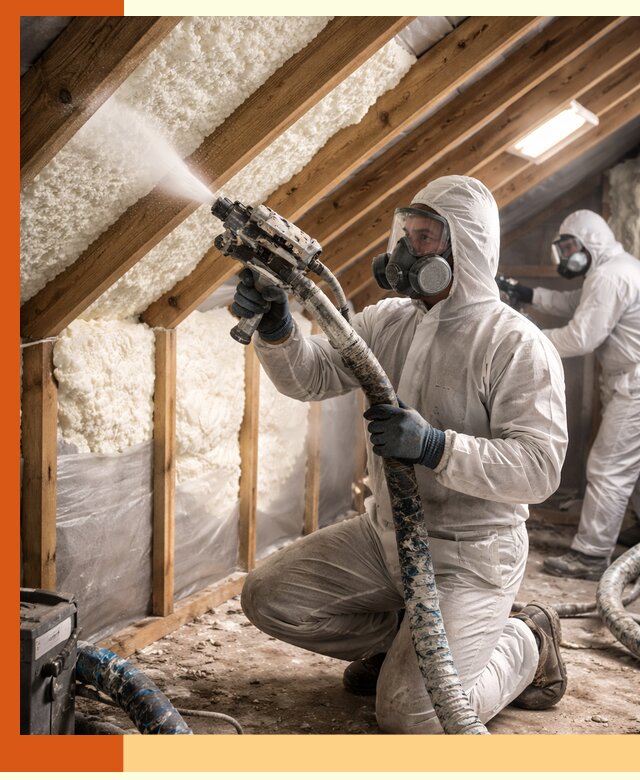 Утепление чердака пенополиуретаном (ППУ) в Искитиме