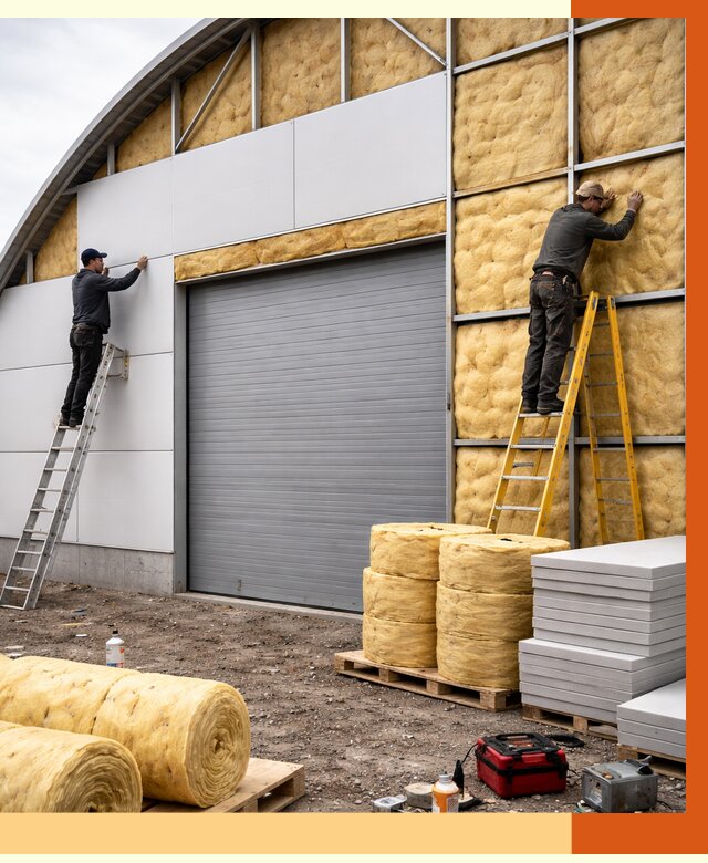 Утепление ангара пенополиуретаном в Искитиме от 7338 руб./м² — комплекс от ТепломастерСкм