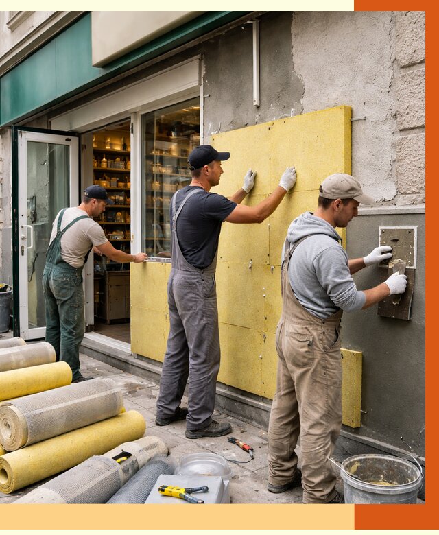 Утепление магазина в Искитиме от 4586 руб/м2 — цена, стены и снаружи | ТепломастерСкм