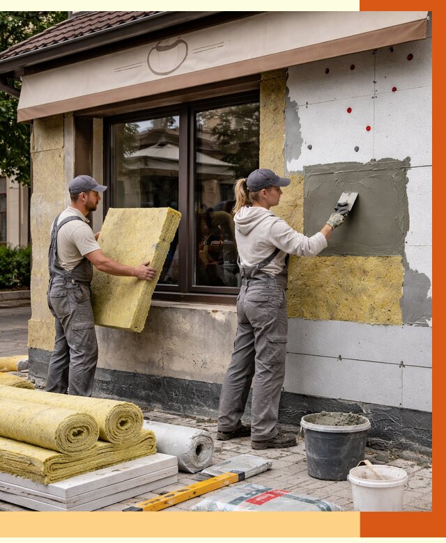 Утепление кафе в Искитиме от 4281 руб/м2 — комплексно под ключ | ТепломастерСкм