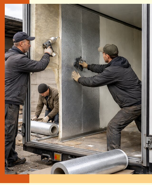 Утепление холодильного кузова в Искитиме — монтаж и теплоизоляция