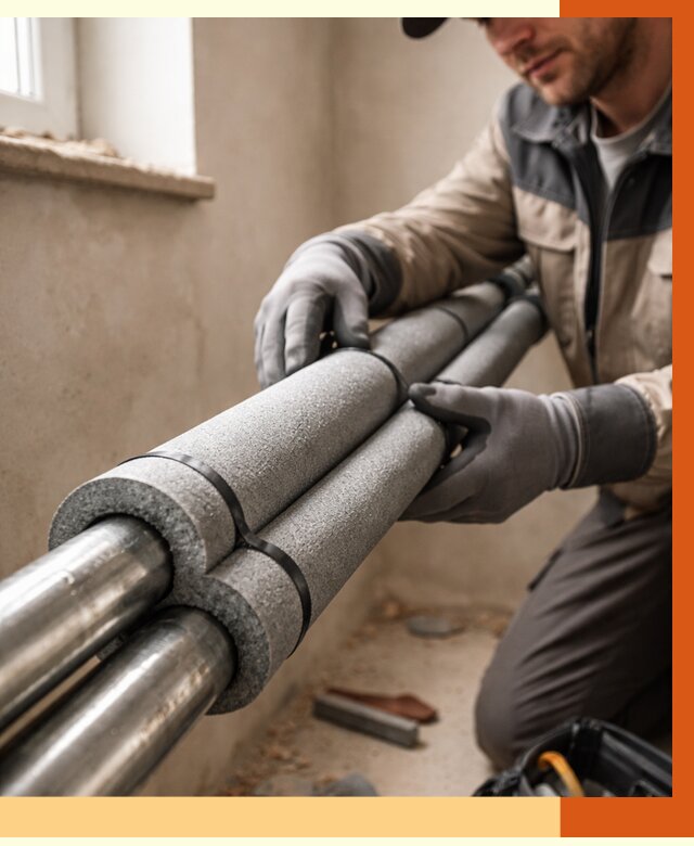 Утепление труб отопления в Искитиме от 2905 руб. за м² — услуги под ключ | ТепломастерСкм