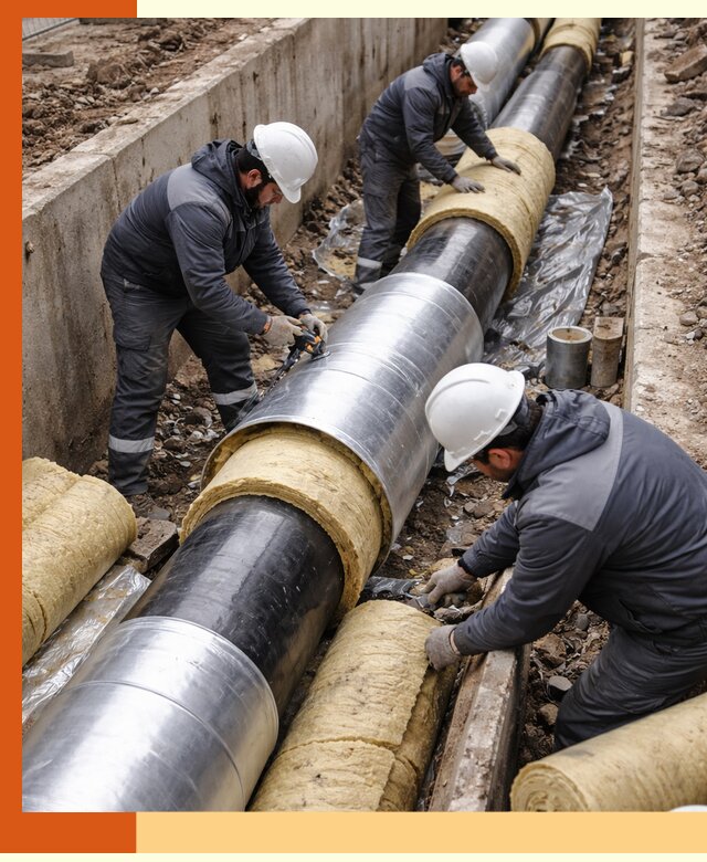 Утепление теплотрассы в Искитиме: утеплительные работы и материалы