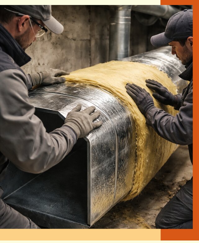 Утепление воздуховодов в Искитиме от 4281 руб. — теплоизоляция вентиляции | ТепломастерСкм