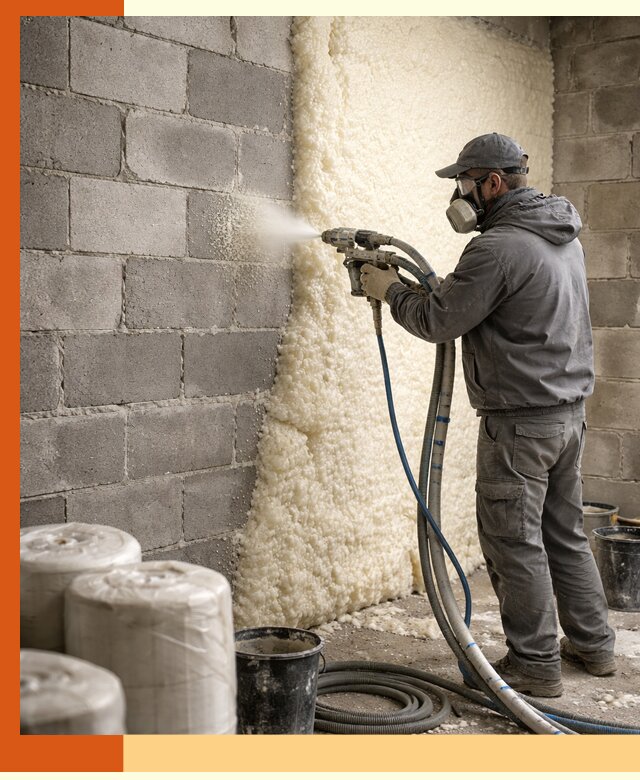 Утепление блочной стены ППУ в Искитиме качественно и надёжно