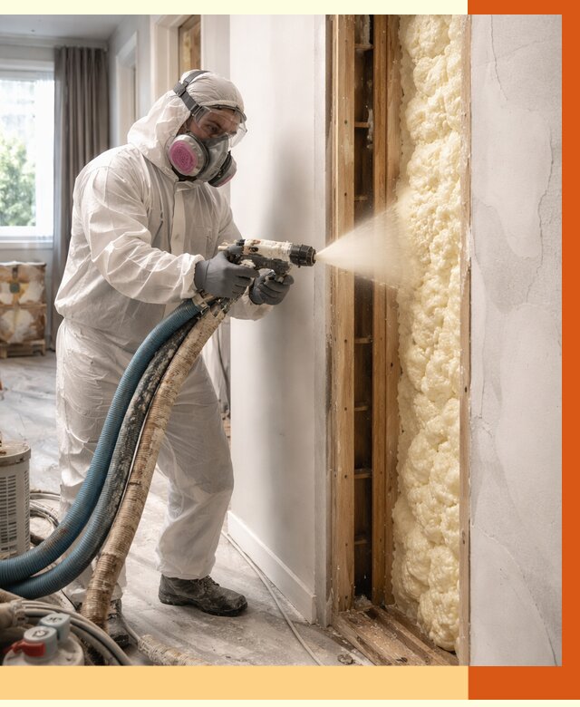 Межстеновое утепление ППУ в Искитиме от 2803 руб/м2 — межстенное утепление под ключ | ТепломастерСкм