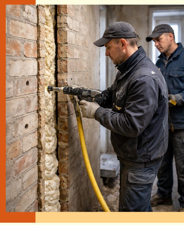 Межстеновое утепление пенополиуретаном в Искитиме