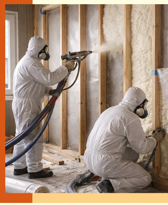 Утепление каркасной стены ППУ в Искитиме для домов и коттеджей