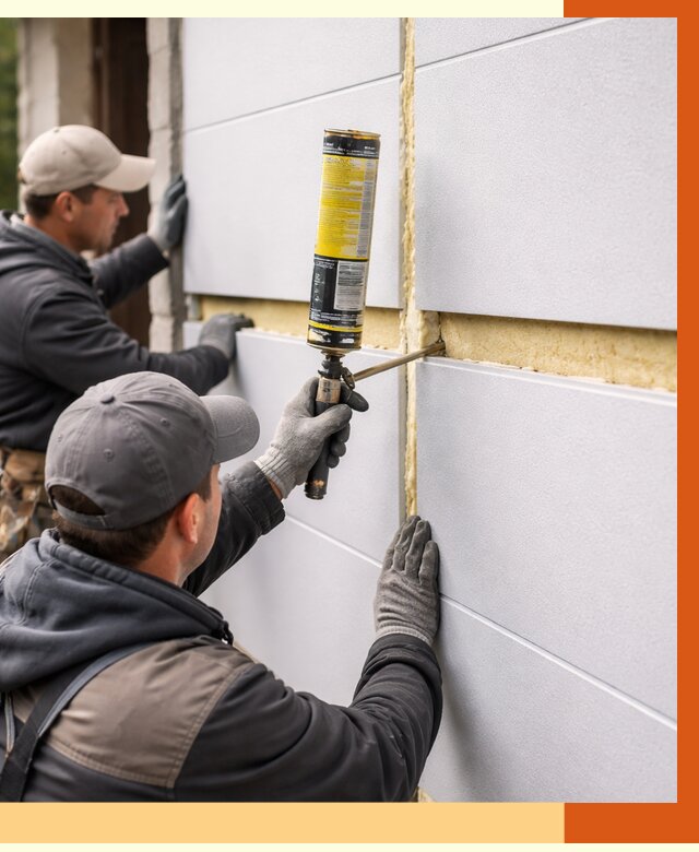 Утепление сэндвич панелей ППУ в Искитиме от 4281 руб. за м2 | ТепломастерСкм