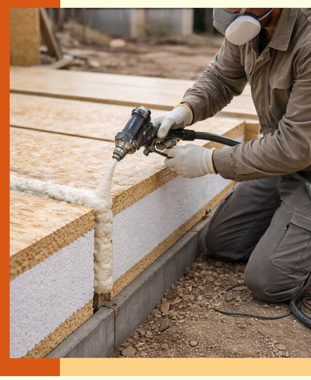 Утепление СИП-панелей пенополиуретаном (ППУ) в Искитиме