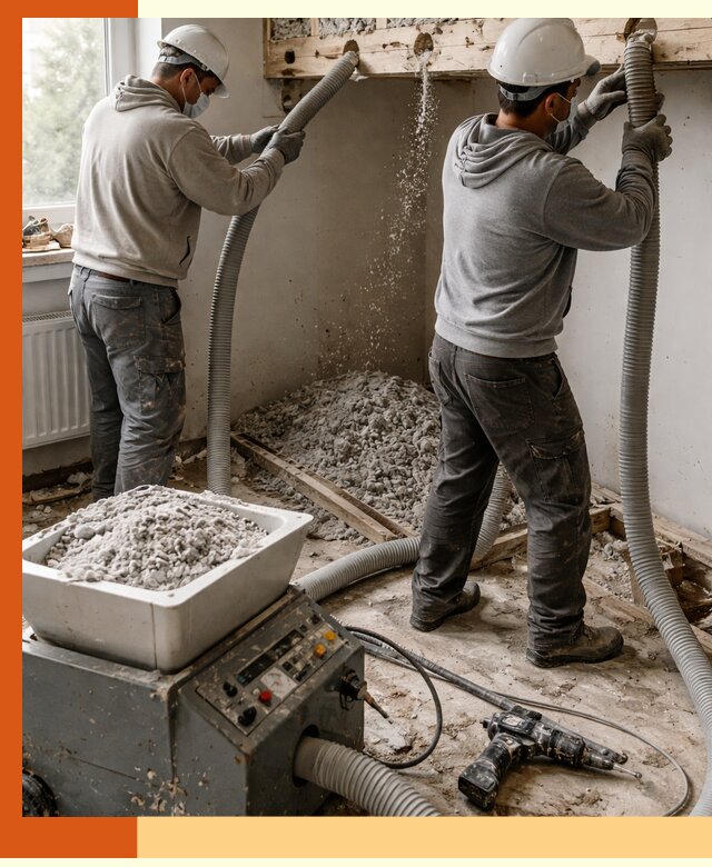 Заполнение пустот перекрытий пеной и наполнителями в Искитиме