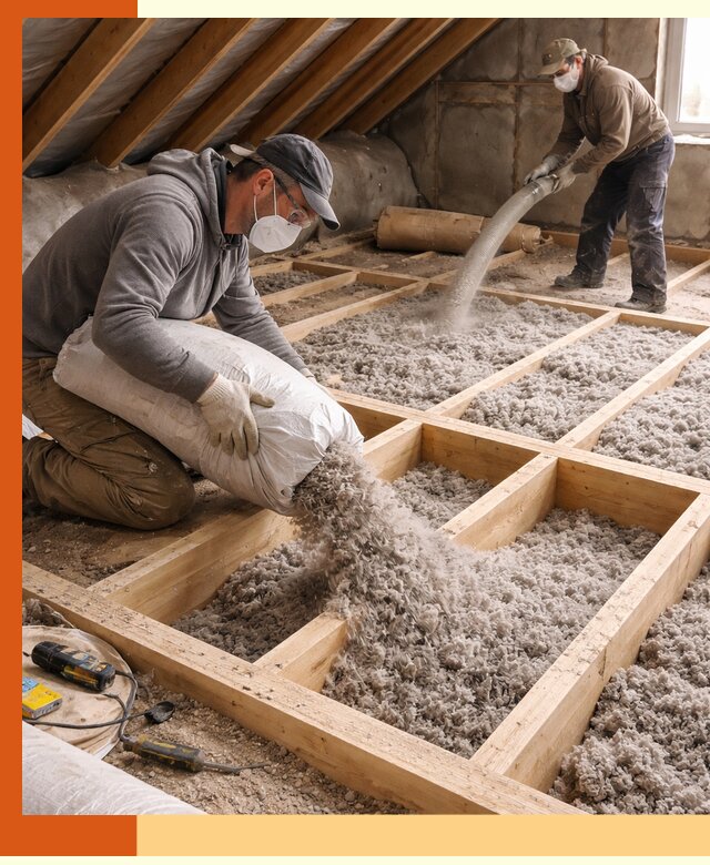 Заполнение полостей чердачного перекрытия в Искитиме качественно и надёжно