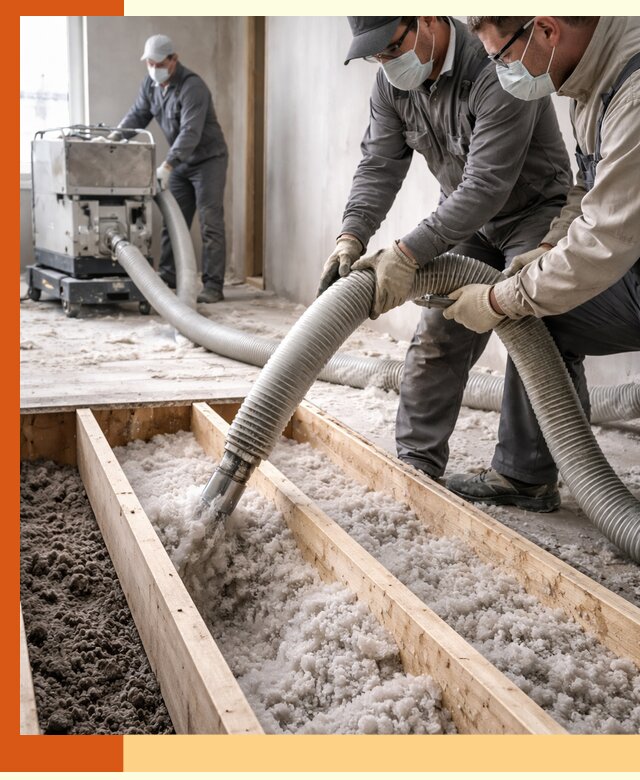 Заполнение полостей межэтажного перекрытия в Искитиме эффективно и герметично