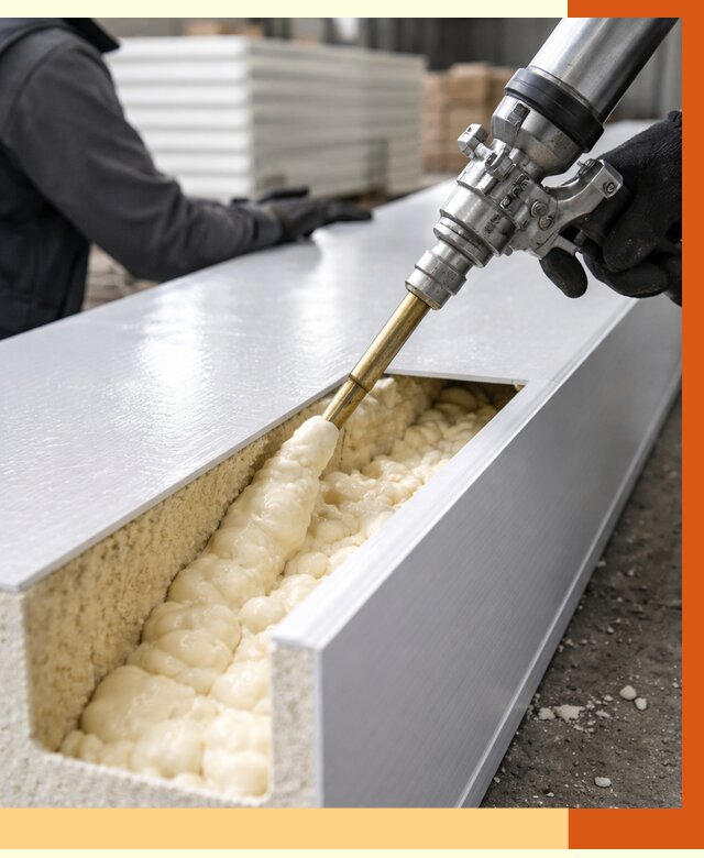 Заполнение пустот холодильных панелей в Искитиме от 7644 руб. | ТепломастерСкм