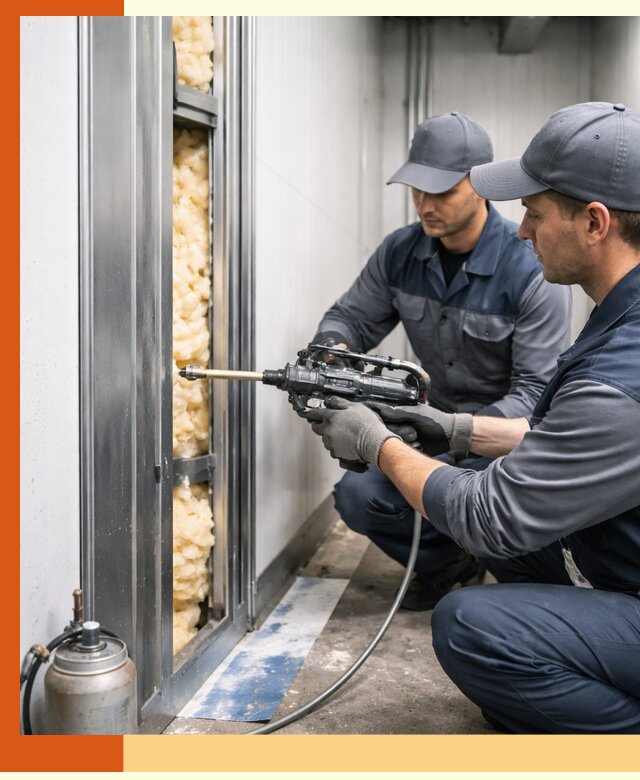 Заполнение пустот холодильных панелей в Искитиме специализированной пеной