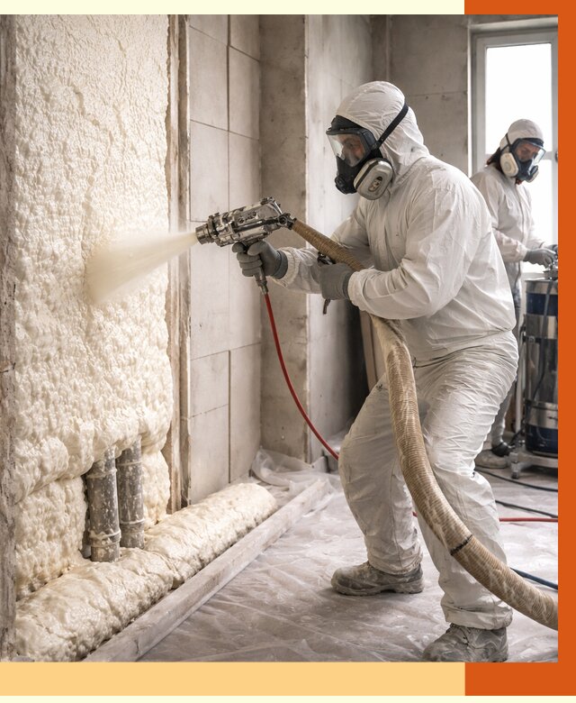 Напыление пенополиуретана в Искитиме от 7644 руб./м2 — услуги и монтаж ППУ | ТепломастерСкм