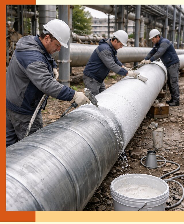 Утепление теплотрассы жидкой теплоизоляцией в Искитиме