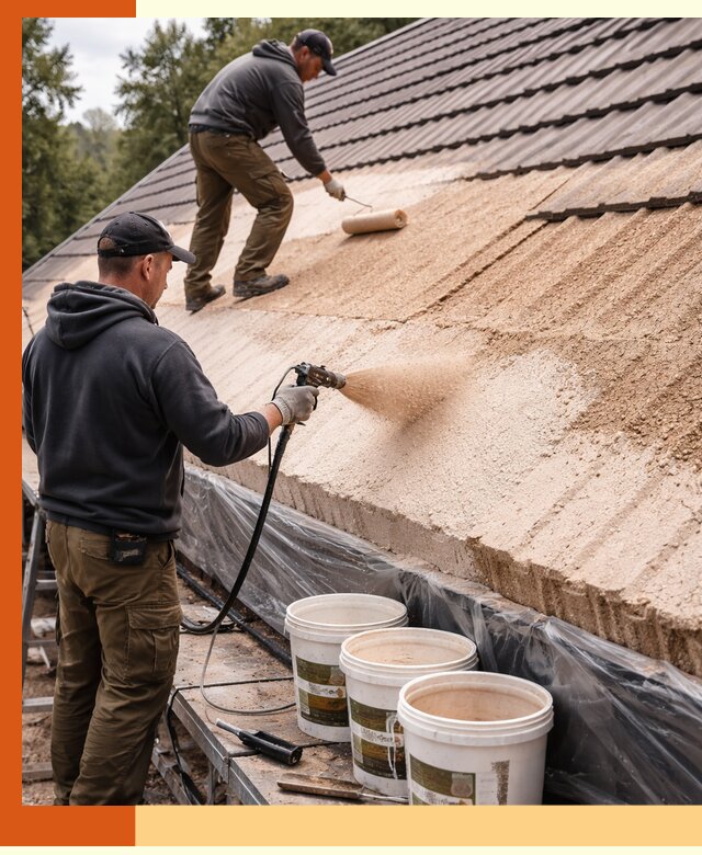 Утепление кровли жидкой пробкой в Искитиме для домов и зданий