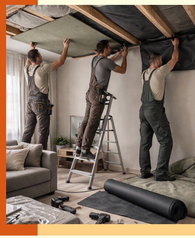 Шумоизоляция потолка в Искитиме — профессиональное устранение шумов