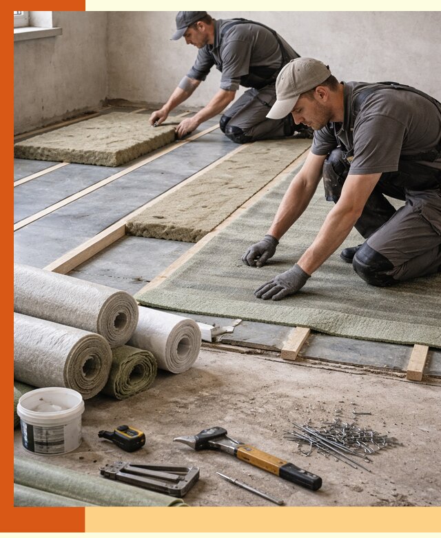 Шумоизоляция пола в Искитиме — профессиональная звукоизоляция помещений