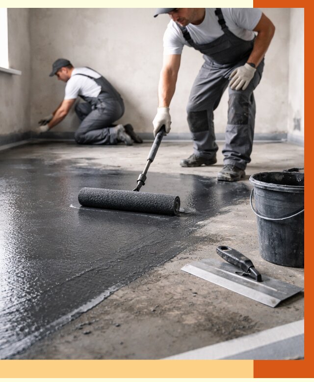 Профессиональная гидроизоляция пола в Искитиме от 8663 руб. под ключ | ТепломастерСкм