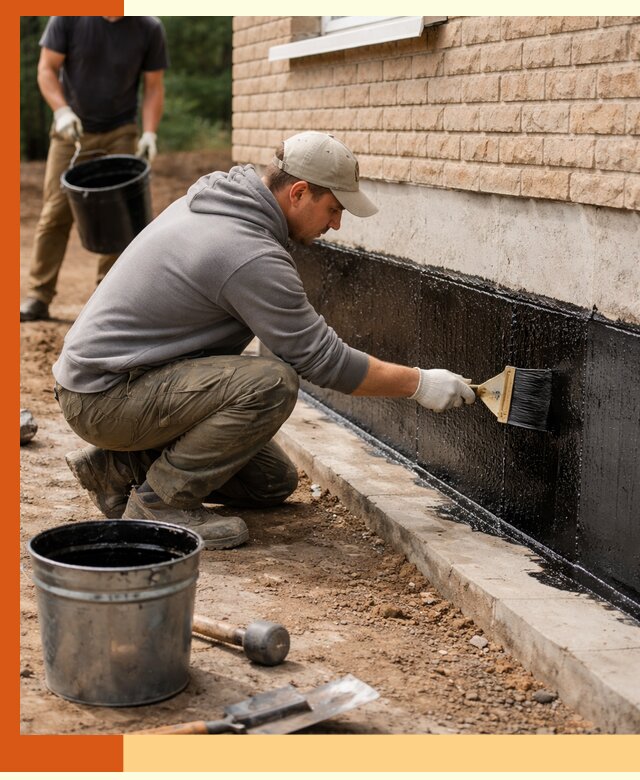 Гидроизоляция цоколя домов и зданий в Искитиме эффективными методами