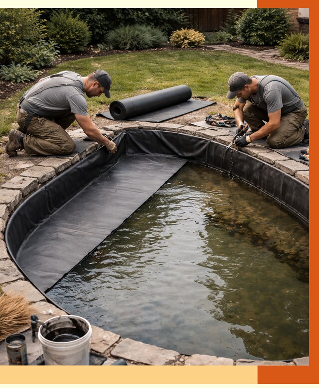 Гидроизоляция пруда в Искитиме от 15288 руб. под ключ | ТепломастерСкм профессионально