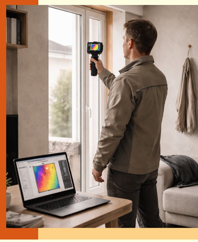 Тепловизионное обследование квартиры в Искитиме для поиска утечек тепла