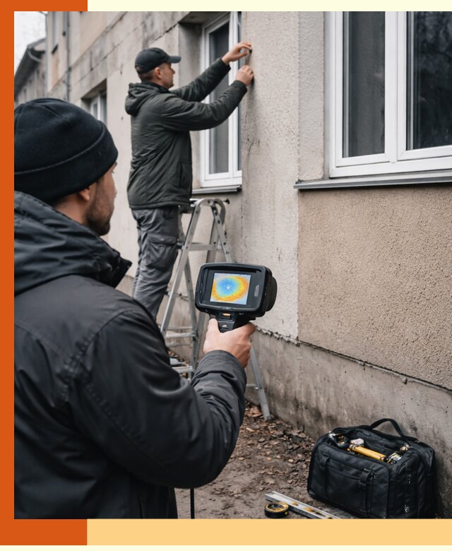 Тепловизионное обследование фасада в Искитиме для выявления дефектов